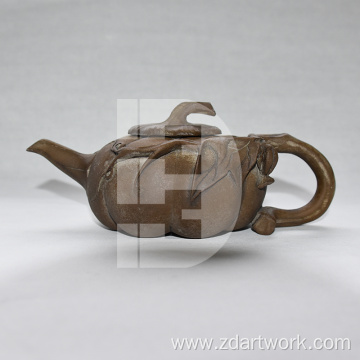 Stone carved teapot Small pumpkin pot